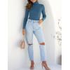 imageZESICA Womens Turtleneck Long Sleeve Shirts Spring Basic Tops Slim Fitted Ribbed Knit SweaterDarkblue