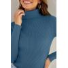 imageZESICA Womens Turtleneck Long Sleeve Shirts Spring Basic Tops Slim Fitted Ribbed Knit SweaterDarkblue