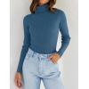 imageZESICA Womens Turtleneck Long Sleeve Shirts Spring Basic Tops Slim Fitted Ribbed Knit SweaterDarkblue