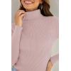 imageZESICA Womens Turtleneck Long Sleeve Shirts Spring Basic Tops Slim Fitted Ribbed Knit SweaterDustypink