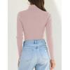imageZESICA Womens Turtleneck Long Sleeve Shirts Spring Basic Tops Slim Fitted Ribbed Knit SweaterDustypink