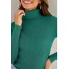 imageZESICA Womens Turtleneck Long Sleeve Shirts Spring Basic Tops Slim Fitted Ribbed Knit SweaterGreen