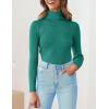 imageZESICA Womens Turtleneck Long Sleeve Shirts Spring Basic Tops Slim Fitted Ribbed Knit SweaterGreen