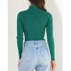 imageZESICA Womens Turtleneck Long Sleeve Shirts Spring Basic Tops Slim Fitted Ribbed Knit SweaterGreen