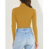 imageZESICA Womens Turtleneck Long Sleeve Shirts Spring Basic Tops Slim Fitted Ribbed Knit SweaterMustard