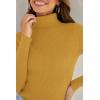 imageZESICA Womens Turtleneck Long Sleeve Shirts Spring Basic Tops Slim Fitted Ribbed Knit SweaterMustard