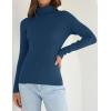 imageZESICA Womens Turtleneck Long Sleeve Shirts Spring Basic Tops Slim Fitted Ribbed Knit SweaterNavy