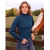 imageZESICA Womens Turtleneck Long Sleeve Shirts Spring Basic Tops Slim Fitted Ribbed Knit SweaterNavy