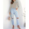 imageZESICA Womens Turtleneck Long Sleeve Shirts Spring Basic Tops Slim Fitted Ribbed Knit SweaterOats