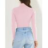 imageZESICA Womens Turtleneck Long Sleeve Shirts Spring Basic Tops Slim Fitted Ribbed Knit SweaterPink
