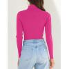 imageZESICA Womens Turtleneck Long Sleeve Shirts Spring Basic Tops Slim Fitted Ribbed Knit SweaterRose