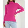imageZESICA Womens Turtleneck Long Sleeve Shirts Spring Basic Tops Slim Fitted Ribbed Knit SweaterRose