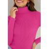 imageZESICA Womens Turtleneck Long Sleeve Shirts Spring Basic Tops Slim Fitted Ribbed Knit SweaterRose