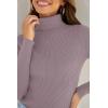 imageZESICA Womens Turtleneck Long Sleeve Shirts Spring Basic Tops Slim Fitted Ribbed Knit SweaterTaro