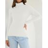 imageZESICA Womens Turtleneck Long Sleeve Shirts Spring Basic Tops Slim Fitted Ribbed Knit SweaterWhite
