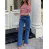 imageZESICA Long Sleeve Shirts for Women Off Shoulder Ribbed Knit Slim Fit Going Out Tops Outfits 2025 Trendy Fashion ClothesDarkpink
