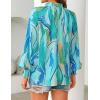 imageZESICA Womens Floral Print Blouse 2025 Long Sleeve Button Down Casual Fall Boho Oversized Tops ShirtsLake