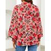 imageZESICA Womens Floral Print Blouse 2025 Long Sleeve Button Down Casual Fall Boho Oversized Tops ShirtsVintage Pink