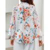 imageZESICA Womens Floral Print Blouse 2025 Long Sleeve Button Down Casual Fall Boho Oversized Tops ShirtsWhite