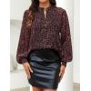 imageZESICA Womens Floral Print Blouse 2025 Long Sleeve Button Down Casual Fall Boho Oversized Tops ShirtsWine Red