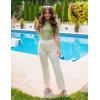 imageZESICA Womens Short Sleeve Sweater Tops 2025 Summer Crewneck T Shirt Ribbed Knit Slim Fit Basic Solid Color TeeMossgreen