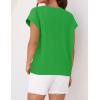 imageZESICA Womens Summer Cap Sleeve Crewneck Tops Casual Loose Striped TShirts Basic TeesBrightgreen