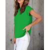 imageZESICA Womens Summer Cap Sleeve Crewneck Tops Casual Loose Striped TShirts Basic TeesBrightgreen