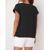 imageZESICA Womens Summer Cap Sleeve Crewneck Tops Casual Loose Striped TShirts Basic TeesDarkblack