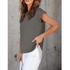 imageZESICA Womens Summer Cap Sleeve Crewneck Tops Casual Loose Striped TShirts Basic TeesDarkgrey