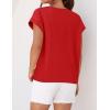 imageZESICA Womens Summer Cap Sleeve Crewneck Tops Casual Loose Striped TShirts Basic TeesRed