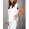 imageZESICA Womens Summer Cap Sleeve Crewneck Tops Casual Loose Striped TShirts Basic TeesWhite