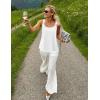 imageZESICA Womens Summer Eyelet Tank Tops Loose Trendy Scoop Neck Sleeveless Flowy Beach Vacation ShirtsWhite