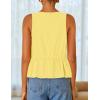 imageZESICA Womens Summer Sleeveless Tank Tops Crewneck Tie Front Loose Flowy Ruffle Peplum Babydoll BlousesYellow