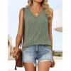 imageZESICA Womens Summer Tank Top Sleeveless V Neck Lace Loose Fit Basic Tops Shirts 2025 Fashion ClothesGreen