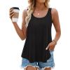 imageZESICA Womens Summer Eyelet Tank Tops Loose Trendy Scoop Neck Sleeveless Flowy Beach Vacation ShirtsBlack
