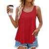 imageZESICA Womens Summer Eyelet Tank Tops Loose Trendy Scoop Neck Sleeveless Flowy Beach Vacation ShirtsRed