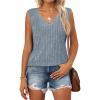 imageZESICA Womens Summer Tank Top Sleeveless V Neck Lace Loose Fit Basic Tops Shirts 2025 Fashion ClothesBlue