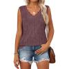 imageZESICA Womens Summer Tank Top Sleeveless V Neck Lace Loose Fit Basic Tops Shirts 2025 Fashion ClothesFuchsia
