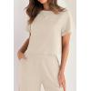 imageZESICA Womens 2 Piece Outfits Linen Short Sleeve Crop Top and Wide Leg Pants Lounge Matching Set Tracksuits Trendy ClothesApricot