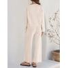 imageZESICA Womens 2 Piece Outfits Set Casual Long Sleeve Knit Pullover Top and Wide Leg Pants Sweatsuit Lounge SetsApricot