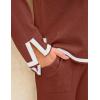imageZESICA Womens 2 Piece Outfits Set Casual Long Sleeve Knit Pullover Top and Wide Leg Pants Sweatsuit Lounge SetsRust