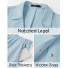imageZESICA Womens 2025 Casual 2 Piece Outfits Short Sleeve Blazer Jacket and Wide Leg Pants Loose Business Suit SetsBlue