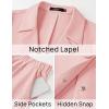 imageZESICA Womens 2025 Casual 2 Piece Outfits Short Sleeve Blazer Jacket and Wide Leg Pants Loose Business Suit SetsPink