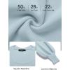 imageZESICA Womens 2025 Square Neck Ribbed Knit Dress Puff Long Sleeve Slim Fit Bodycon Fall Winter Pullover Sweater DressLightblue
