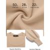 imageZESICA Womens 2025 Square Neck Ribbed Knit Dress Puff Long Sleeve Slim Fit Bodycon Fall Winter Pullover Sweater DressLightkhaki