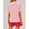 imageZESICA Womens 2025 Summer 2 Piece Lounge Set Short Sleeve Graphic Print Tops and Shorts Outfits with PocketsRed