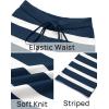 imageZESICA Womens Casual Striped Wide Leg Pants Elastic Waist Drawstring Knit Loose Soft Pajama Lounge Pants Fall ClothesDark Blue