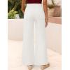 imageZESICA Womens Drawstring High Waist Jeans Loose Fit Wide Leg Straight Baggy Trendy Denim Pants with PocketsWhite