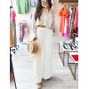 imageZESICA Womens Drawstring High Waist Jeans Loose Fit Wide Leg Straight Baggy Trendy Denim Pants with PocketsWhite