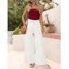 imageZESICA Womens Drawstring High Waist Jeans Loose Fit Wide Leg Straight Baggy Trendy Denim Pants with PocketsWhite